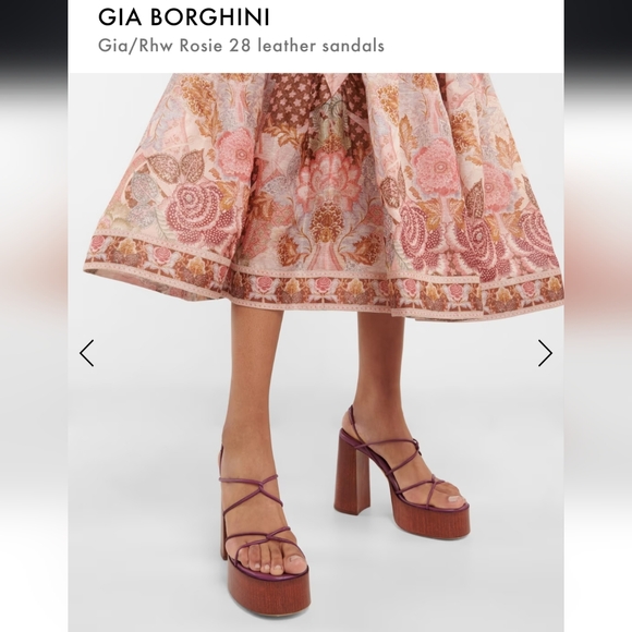 Gia Borghini x RHW Rosie 28 Leather Knotted Strappy Chunky Platform Sandals 40 - Picture 7 of 17